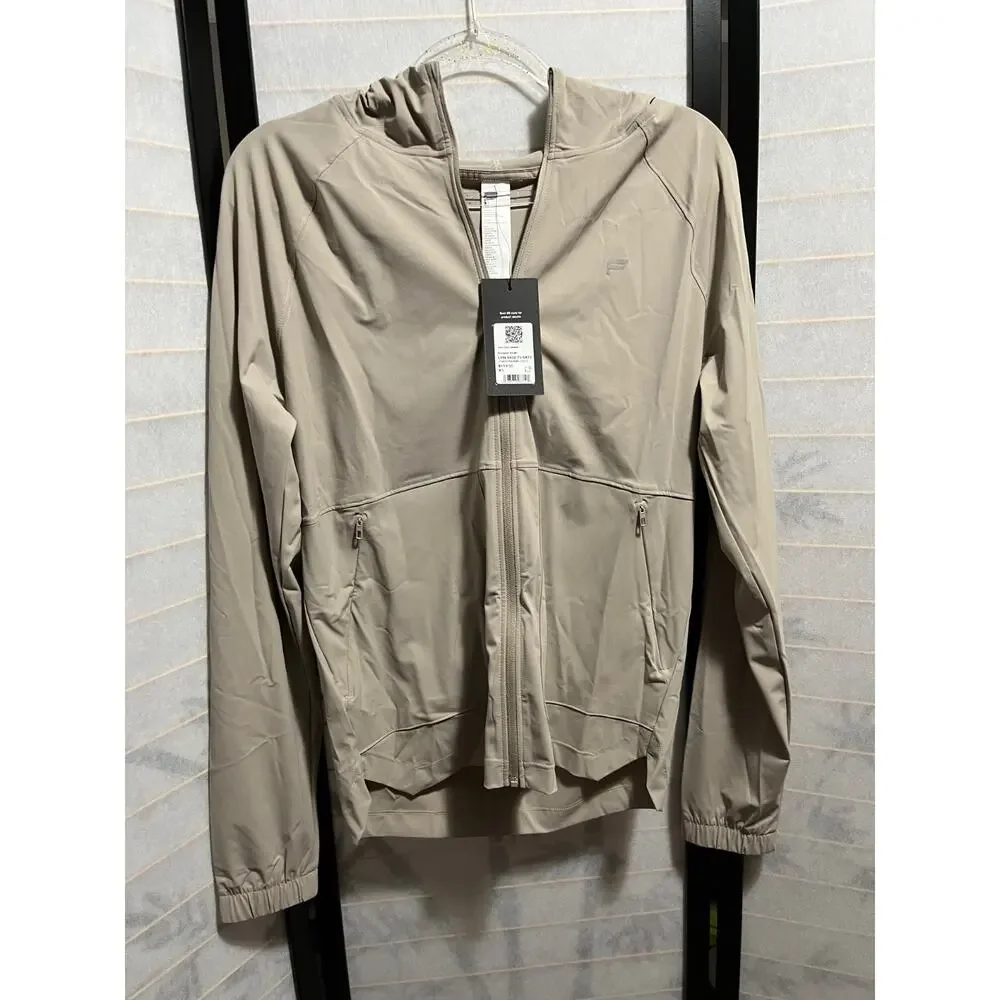 NWT Fabletics Men’s The One Jacket XS Brutalist Khaki Quick-Dry‎ Lightweight Zip